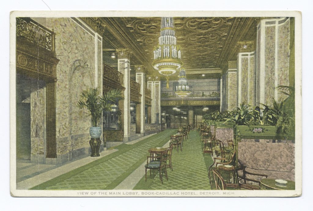 Cadillac Hotel, Detroit MI (Scan by NYPD) via Wikimedia Commons